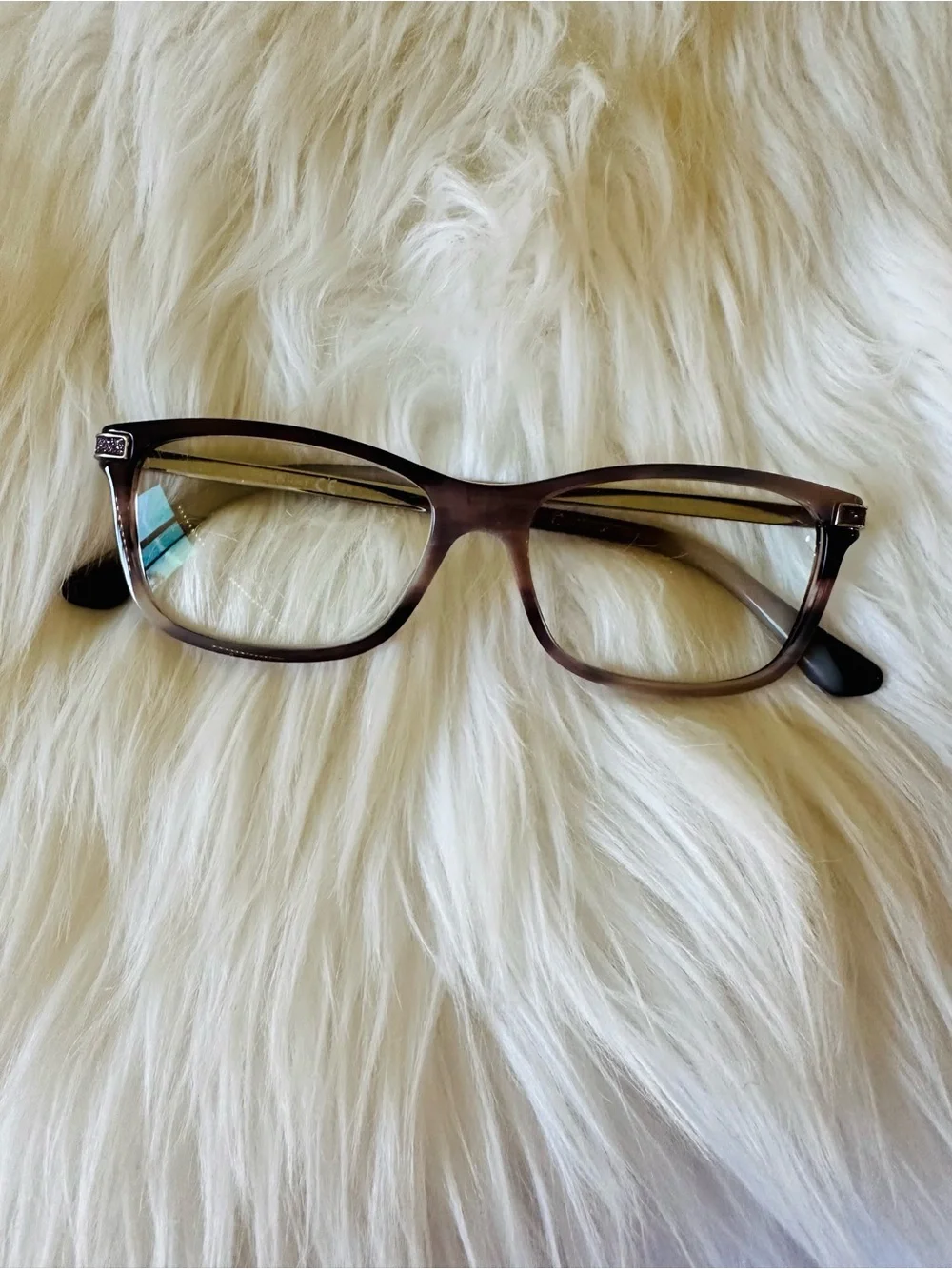 Jimmy Choo Brown Gradient Rectangular Glasses